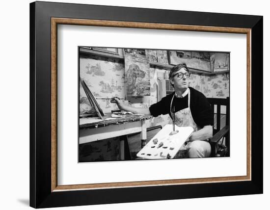 William F. Buckley Painting at the Buckley Estate, 1970-Alfred Eisenstaedt-Framed Photographic Print