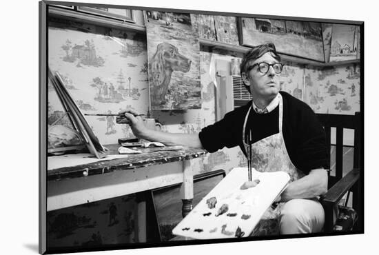 William F. Buckley Painting at the Buckley Estate, 1970-Alfred Eisenstaedt-Mounted Photographic Print