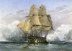 HMS Victory, British Warship, C1890-C1893 by William Frederick Mitchell