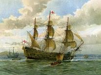 Royal Navy Battle Ship, C1650-William Frederick Mitchell-Giclee Print