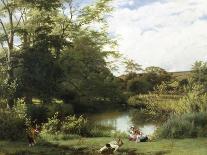 Gathering Watercress on the River Mole, Surrey-William Frederick Witherington-Framed Giclee Print