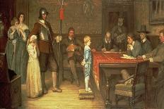 The Meeting of Sir Thomas More (1478-153) and His Daughter, Margaret, 19th Century-William Frederick Yeames-Giclee Print