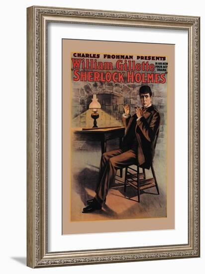 William Gillette as Sherlock Holmes-null-Framed Art Print