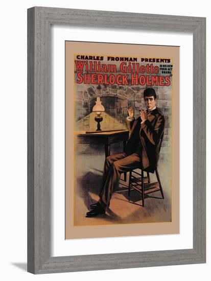 William Gillette as Sherlock Holmes-null-Framed Art Print