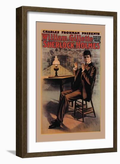 William Gillette as Sherlock Holmes-null-Framed Art Print