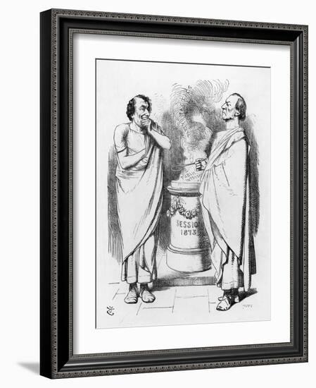 William Gladstone and Benjamin Disraeli and the Stolid Gladstone-John Tenniel-Framed Art Print