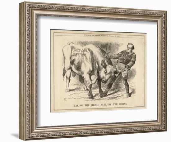 William Gladstone Taking the (Irish) Bull by the Horns-John Tenniel-Framed Art Print