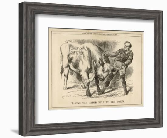 William Gladstone Taking the (Irish) Bull by the Horns-John Tenniel-Framed Art Print