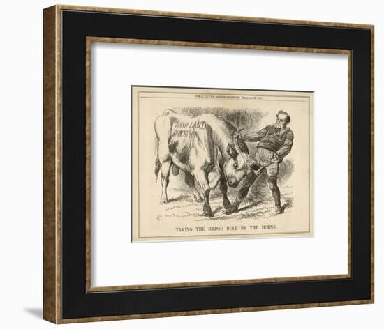 William Gladstone Taking the (Irish) Bull by the Horns-John Tenniel-Framed Art Print