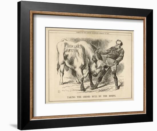 William Gladstone Taking the (Irish) Bull by the Horns-John Tenniel-Framed Art Print