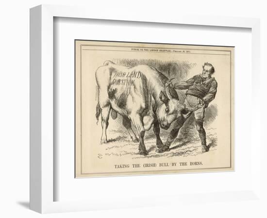 William Gladstone Taking the (Irish) Bull by the Horns-John Tenniel-Framed Art Print