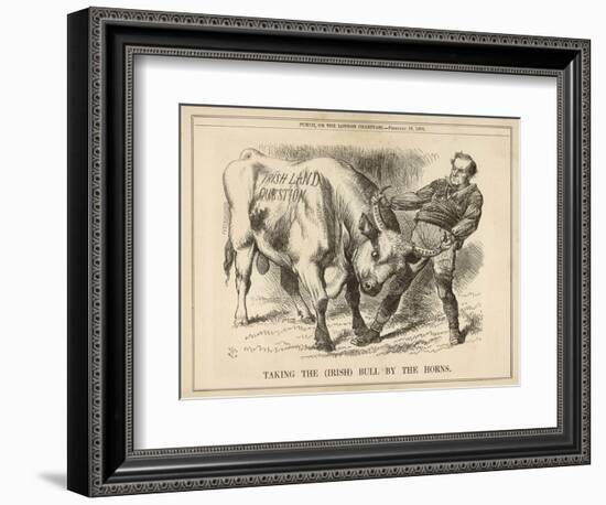 William Gladstone Taking the (Irish) Bull by the Horns-John Tenniel-Framed Art Print