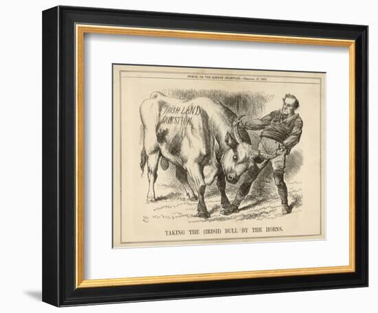 William Gladstone Taking the (Irish) Bull by the Horns-John Tenniel-Framed Art Print