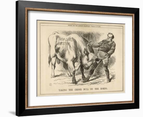 William Gladstone Taking the (Irish) Bull by the Horns-John Tenniel-Framed Art Print