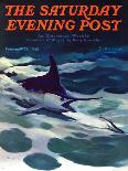 "Swordfish," Saturday Evening Post Cover, February 28, 1942-William Goadby Lawrence-Framed Premier Image Canvas