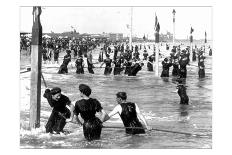 Coney Island Surf Crowd-William H. Rau-Stretched Canvas