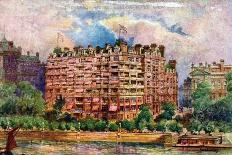 The Savoy Hotel as Seen from the River Thames, London, 1905-William Harold Oakley-Premier Image Canvas
