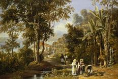 Garden Scene on the Broganza Shore, Rio de Janeiro-William Havell-Framed Giclee Print