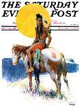 "Woman on Horse in Mountains," Saturday Evening Post Cover, October 6, 1928-William Henry Dethlef Koerner-Giclee Print