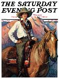 "Woman on Horse in Mountains," Saturday Evening Post Cover, October 6, 1928-William Henry Dethlef Koerner-Giclee Print