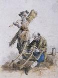 Two Chair Menders, Provincial Characters, 1804-William Henry Pyne-Giclee Print