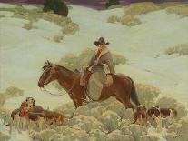 The Bob Cat Hunter (Oil on Canvas)-William Herbert 'Buck' Dunton-Giclee Print