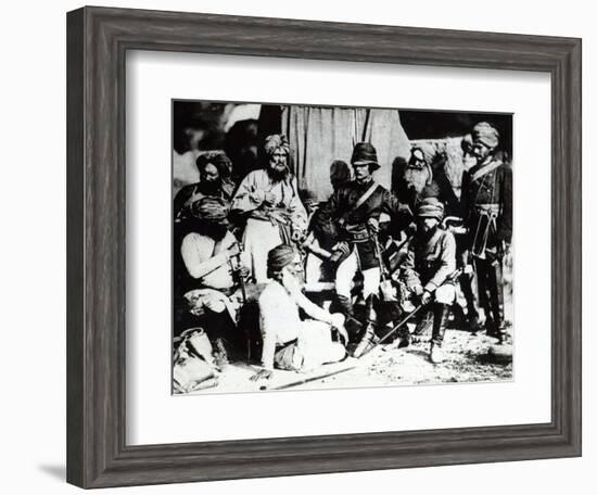 William Hodson with Officers, 1857-null-Framed Giclee Print
