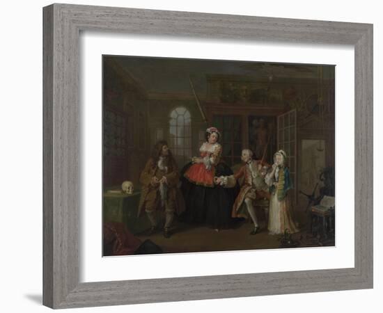 William Hogarth: Marriage À-La-Mode: The Visit To The Quack Doctor-William Hogarth-Framed Art Print