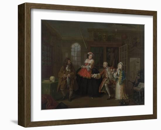 William Hogarth: Marriage À-La-Mode: The Visit To The Quack Doctor-William Hogarth-Framed Art Print