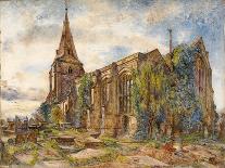 Bebington Church, 1869 (Oil on Board)-William Huggins-Giclee Print