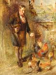 Self Portrait Aged 38 with Chickens-William Huggins-Giclee Print