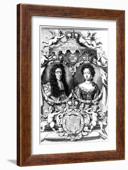 William III and Mary II-R White-Framed Giclee Print