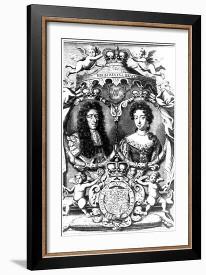 William III and Mary II-R White-Framed Giclee Print