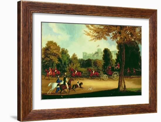 William Iv Driving in Windsor Park-James Pollard-Framed Giclee Print