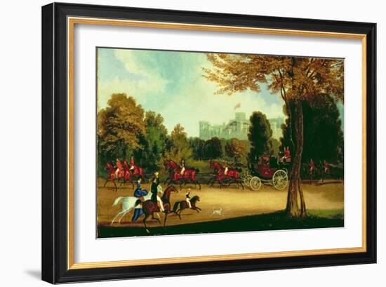 William Iv Driving in Windsor Park-James Pollard-Framed Giclee Print