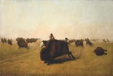 Buffalo Hunt on the Plains, 1872-William J. Hays-Mounted Giclee Print