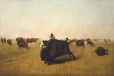 Buffalo Hunt on the Plains, 1872-William J. Hays-Framed Giclee Print