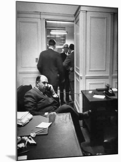 William J. Zeckendorf Sr, During the Big Real Estate Deal When the Chrysler Building was Being Sold-Allan Grant-Mounted Premium Photographic Print