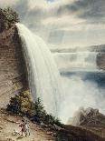 Niagara Falls, Part of the American Fall from the Foot of the Staircase, circa 1829-William James Bennett-Giclee Print