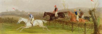 Steeplechasing: the Hurdle, 1869-William Joseph Shayer-Framed Premier Image Canvas