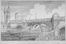 London Bridge (Old and New), London, 1832-William Knight-Giclee Print
