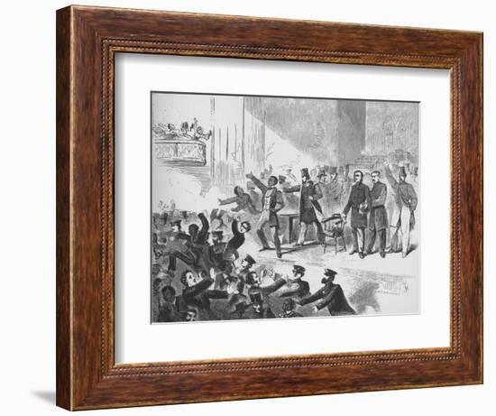 'William Lloyd Garrison trying to hold a John Brown anniversary meeting in Tremont Temple, Boston'-Unknown-Framed Giclee Print