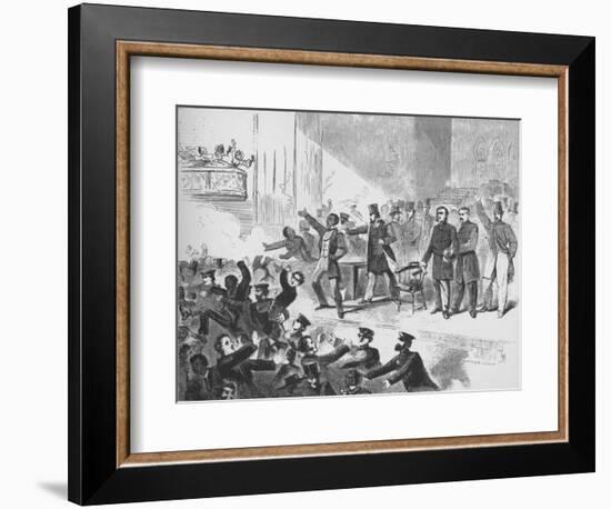 'William Lloyd Garrison trying to hold a John Brown anniversary meeting in Tremont Temple, Boston'-Unknown-Framed Giclee Print