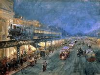 The Bowery at Night, 1895-William Louis Junior Sonntag-Framed Giclee Print