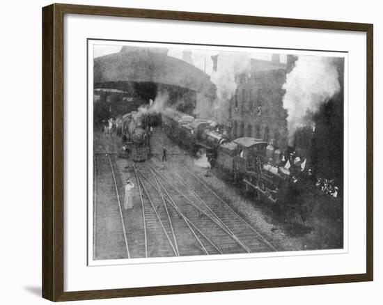 William Mckinley the Assassinated Presidents Funeral Train Leaving Buffalo-null-Framed Photographic Print