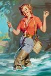 Pin-Up Fly Fishing-William Medcalf-Art Print