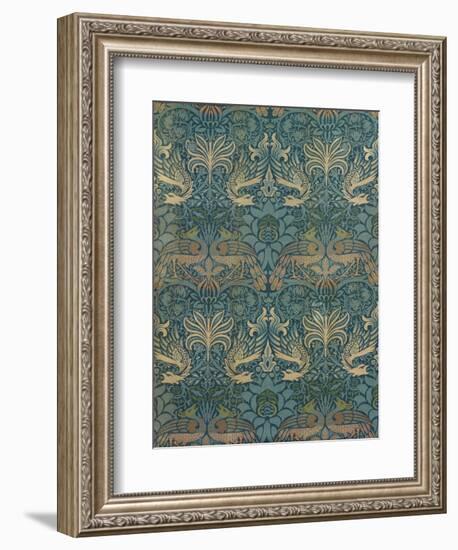 William Morris Peacock and Dragon Textile Design, C.1880-William Morris-Framed Giclee Print