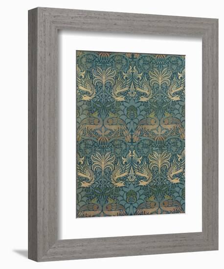 William Morris Peacock and Dragon Textile Design, C.1880-William Morris-Framed Giclee Print