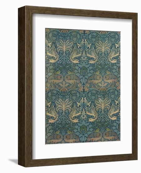 William Morris Peacock and Dragon Textile Design, C.1880-William Morris-Framed Giclee Print