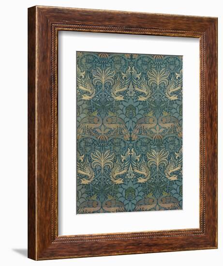 William Morris Peacock and Dragon Textile Design, C.1880-William Morris-Framed Giclee Print